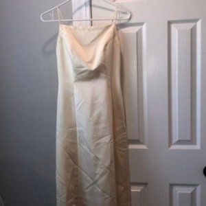 Michaelangelo Floral Trim Button Back Spaghetti Strap Formal Gown